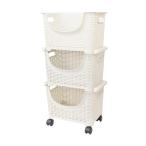 seiei(seiei)[ накладывающийся . можно использовать с роликами . корзина 3 уровень слоновая кость 120869] место хранения корзина одежда место хранения мелкие вещи место хранения контейнер box 