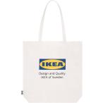 イケア IKEA トートバック エコバック ロゴ エフテルトレーダ 綿 大容量 大学生 a4 キャンパス ホワイト