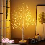 ツリーライト LED ブランチツリー 60cm 白樺 卓上 おしゃれ USB式 電池式 枝 木 クリスマス イルミネーション 飾り ミニサイズ