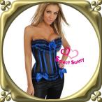 Yahoo! Yahoo!ショッピング(ヤフー ショッピング)セクシーコルセット　補正下着　　編み上げ 黒　青リボン s1557（s1557-2559a）