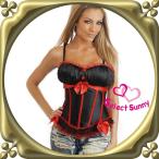 Yahoo! Yahoo!ショッピング(ヤフー ショッピング)セクシーコルセット　パ-ティー　ランジェリー　ビスチェ　黒　赤リボン s1394（s4s212）