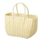 PPバッグシリーズ/かごバッグ 〔クリーム〕 幅35cm×奥行15cm×高さ23cm ポリプロピレン製 18-111