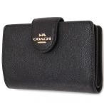 コーチ 財布 COACH アウトレット レザー ミディアム コーナー ジップ ウォレット 二つ折り財布 6390 IMBLK n210319
