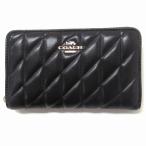 コーチ レザー財布 COACH アウトレット レザー キルティング ミディアム ID ジップ ウォレット ミディアム財布 ブラック CZ339 IMBLK n250212