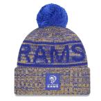 NFL Ram z вязаная шапка [ иностранная модель ] боковой линия 2025 Sport Cuffed Pom Knit Hat New Era /New Era голубой 