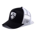 NBA ネッツ 9FORTY Dフレーム トラッカー メッシュ キャップ/帽子 ニューエラ/New Era ブラック/ホワイト 熱中症対策