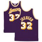 NBA Magic * Johnson Ray The Cars автограф автограф swing man джерси Mitchell &nes/Mitchell &amp; Ness лиловый 