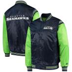 NFLsi- Hawk s жакет атлас жакет Enforcer Varsity Jacket жакет STARTER колледж темно-синий neon зеленый 2212fsg