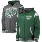 NFL jets жакет Fast Pace двусторонний полный Zip Jacket G-III зеленый / уголь 2212fsg