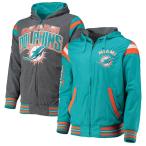 NFL Dolphin z жакет Fast Pace двусторонний полный Zip Jacket G-III aqua / уголь 2212fsg