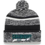 NFL Eagle s вязаная шапка 2022 NFC can fa Len s победа память Northward Cuffed Pom Knit Hat 47Brand черный 