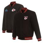 NFL chief s жакет no. 57 раз super миска победа память Logo двусторонний Wool Full-Snap Jacket JH Design черный 