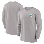 NFL Dolphin z жакет 2023 боковой линия Performance Long Sleeve Quarter-Zip Top Nike /Nike серый 