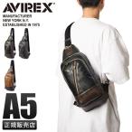 アヴィレックス ボディバッグ メンズ ブランド 軽量 斜めがけ PUレザー ワンショルダーバッグ ミリタリー A5 ラルガ AVIREX LARGA AX2031