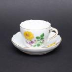 マイセン ベーシックフラワー（二つ花） モカカップ＆ソーサー（ローズ、アイリス）