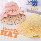 Yahoo! Yahoo!ショッピング(ヤフー ショッピング)帽子 キッズ ハット ベビー 赤ちゃん ドット 春 夏 秋 夏用 キャップ ひも付き 女の子 UVケア 1歳 2歳 3歳 51cm 52cm  子供用帽子 イエロー ピンク  khb1-177
