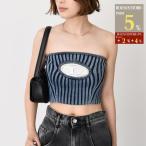 DIESEL ディーゼル トップス M-CLARKSVILLE チューブトップニット A05770 0HEAS レディース ブルー コットン ナイロン スリムフィット ロゴ ビンテージ