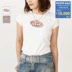 DIESEL ディーゼル トップス TシャツT-ANGIE コットンジャージー スリムフィット A06268 0AFAA レディース ホワイト グレー ロゴT 半袖 春夏 ミニT