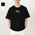 DIESEL ディーゼル トップス Tシャツ T-BOXT-OD コットンジャージー リラックスフィット A15180 0NIAX メンズ ホワイト ブラック コットン ロゴ 半袖 春夏