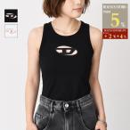 DIESEL ディーゼル トップス T-LYNYS-OD タンクトップ A15703 0AFAA レディース ホワイト ブラック コットン ロゴ スリムフィット 春 夏