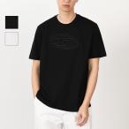 DIESEL ディーゼル トップス Tシャツ T-ADJUST-BIGOVAL コットンジャージー レギュラーフィット A17402 0NJBM メンズ ホワイト ブラック コットン ロゴT 春夏