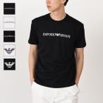 EMPORIO ARMANI エンポリオ アルマーニ Tシャツ トップス ロゴT ピマジャージー ロゴプリント 8N1TN5 1JPZZ メンズ ブラック クルーネック