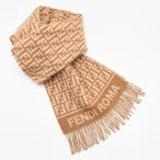 FENDI フェンディ マフラー ストール FXT113AQCW ウール カシミア メンズ ユニセックス キャメル 総柄 秋冬