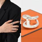 HERMES エルメス 指輪 Osmose ring GM オスモズ リング H102536B レディース シルバー 925 オープンリング Hデザイン ロゴ アクセサリー