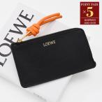 ショッピングLOEWE LOEWE ロエベ コインケース カードケース ノット コインカードホルダー シャイニーナパカーフ CEM1Z40X02 レディース ブラック オレンジ カーフスキン