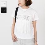 MM6 MAISON MARGIELA エムエムシックス メゾン マルジェラ カットソー クルーネック フリンジTシャツ S52GC0332 M20048 レディース ホワイト ブラック 半袖 春夏