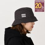 MIU MIU ミュウミュウ 帽子 ハット ギンガムチェック バケットハット 5HC196 2F84 レディース 女性 GRANATO ボルドー バケハ 人気 おすすめ