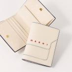 MARNI マルニ 財布 ウォレット 折りたたみ財布 サフィアーノレザー 二つ折りウォレット PFMOQ14U26 LV520 レディース ネイビー ロゴ ミニ財布