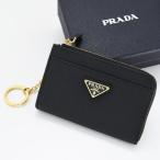 PRADA プラダ キーケース コインケース サフィアーノトライアングルキーケース 1PP122 QHH レディース ブラック レザー カードポケット ジッパー開閉 キーリング