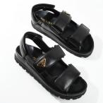 PRADA プラダ サンダル フラットサンダル 1X416N038 ナッパレザー レディース ブラック 本革 シンプル 夏 スポーツサンダル 人気 おすすめ