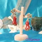 Yahoo! Yahoo!ショッピング(ヤフー ショッピング)ゴージャスピアス　コーラルデザイン オリエンタル 珊瑚モチーフ  ゴールド色台