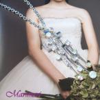 アシンメトリーネックレスホワイトオパールカラースワロ雪のようにふんわりとしたミルキーホワイトカラー