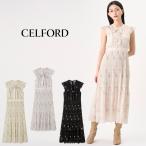 セルフォード CELFORD×P.J. REDOUTEコラボ Rosaボウタイワンピース cwfo254060 レディース ロングワンピース ノースリーブ クラシカル 花柄