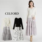 セルフォード ティアードワンピース＆カーディガンセット cwno254098 レディース ドレス 花柄 ロングワンピース CELFORD