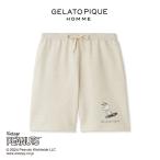 GELATO PIQUE HOMME PEANUTS 裏毛ワンポイントロゴハーフパンツ pmcp242229 メンズ ボトムス スヌーピー ルームウェア