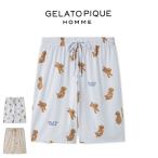 ジェラートピケ オム ドッグ柄ハーフパン