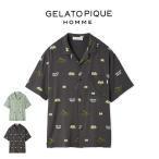 SALE30%OFF ジェラートピケ オム ダイナソー＆エッグ総柄シャツ pmct251986 ジェラピケ メンズ パジャマ ルームウェア 部屋着