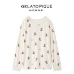 ジェラートピケ オム GELATO PIQUE HOMME HOLIDAY スキーベア柄ロンT pmct255255 ジェラピケ メンズ クリスマス パジャマ