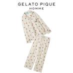 ジェラートピケ オム Valentine 総柄シャツ&ロングパンツ pmct261344set pmcp261345 バレンタイン メンズ パジャマ 上下セット GELATO PIQUE HOMME