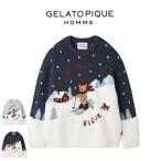 ジェラートピケ オム HOLIDAY スキーベアジャガードプルオーバー pmnt255125 メンズ クリスマス 部屋着 ルームウェア パジャマ  GELATO PIQUE HOMME