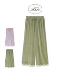 ジェラートピケ MUCHA ベロア×レースロングパンツ pwcp254284 ジェラピケ ミュシャ パジャマ 部屋着 ルームウェア gelato pique