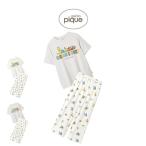 ジェラートピケ SESAME STREET ワンポイントTシャツ&amp;総柄ロングパンツ pwcp261329set pwct261327 セサミストリート ジェラピケ ルームウェア gelato pique
