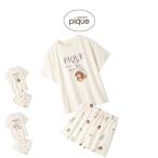 ジェラートピケ 接触冷感 ファッションCATS&DOGSワンポイントTシャツ&総柄ショートパンツ pwcp262284set pwct262283 ジェラピケ パジャマ gelato pique