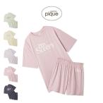 ジェラートピケ カラフルレーヨンロゴBIGTシャツ&ショートパンツセット pwct251274 ジェラピケ 上下セット ルームウェア 部屋着 パジャマ