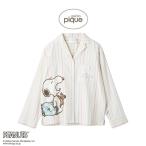 ショッピングネルシャツ ジェラートピケ PEANUTS オリジナルアート レインボーストライプネルシャツ pwft255248 スヌーピー ジェラピケ ルームウェア gelato pique