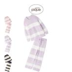 ショッピングもこもこ ジェラートピケ ジェラート3ボーダープルオーバー&ロングパンツ pwnt255024set pwnp255023 ジェラピケ ルームウェア 上下セット gelato pique